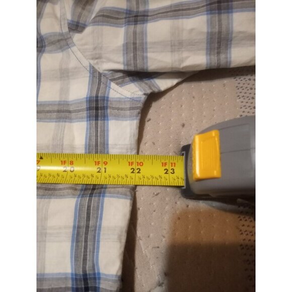 New Perry Ellis America men's long sleeve button White Blue Shirt Medium M NWT - Picture 11 of 12